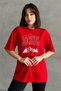 Women's Red Rockies Printed Crew Neck Oversize T-Shirt