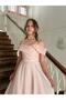 Girls' Long Powder Pink Strappy Drop-Shoulder Chiffon Formal Dress 10-14 Years - 3