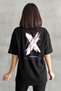 Women's Black X Patience Printed Crew Neck Oversize T-Shirt