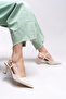 Evelniel Women's Open Back Pointed Toe Stiletto 001209 Skin Color - 4