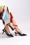 Evelniel Women's Open Back Pointed Toe Stiletto 001209 Black Skin - 5