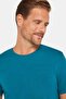 Men's Slim Fit Slim Fit Cotton Soft Textured Flexible Fabric Plain Basic Petrol Crew Neck T-Shirt - 2