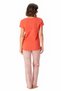 US Polo Assn17020 Women's Coral Short Sleeve Pajamas Set - 3