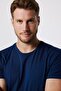 Men's Slim Fit Slim Fit Cotton Soft Texture Lycra Stretchy Fabric Basic Indigo Crew Neck T-Shirt