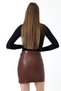 Trend Women's Mini Leather Skirt with Belt Detail, Fleece Inside, Above the Knee - 8