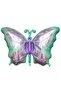 Shimmering Green Purple Butterfly Foil Balloon 1 Piece