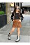 Ruffle Detailed Badi and Leather Skirt Combination - 5