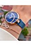 Brand Navy Blue Steel Fine Mesh Cord Proof Guaranteed Women's Wristwatch with Bracelet Gift - 2