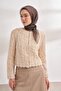 30% Silk Double Layer Tulle Scarf - Black-Brown - 2