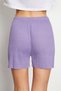 Purple Women's Ribbed Casual Comfortable Wear Shorts Pajama Bottoms - 6