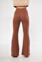 Women's Cinnamon High Waist Ribbed Spanish Leg Elastic Interlock Winter Leggings - 3