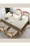 Beige Black Floral Stripe Stylish Kitchen Dining Table Cover Living Room Tablecloth - 2