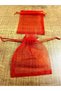 Organza Tulle Pouch, 100 Pieces, Red (9X12 cm) Henna, Baby, Snack, Engagement, Wedding, Red Model - 3