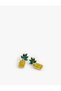 Stone Detailed Strawberry Earrings - Zinc Alloy - 3