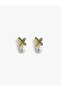 Pearl-Detailed Flower-Shaped Earrings