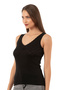 Özkan 20584 Women's Ribbed Cotton Lace Transfered Thick Strap Undershirt - 3