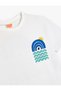 T-Shirt Summer Themed Print Detailed Short Sleeve Cotton - 3