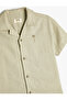 Shirt Linen Blend Short Sleeve with Embroidery Detail - 3