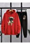 Men's Dog Printed Hoodie & Sweatpants Set - Hooded Sweatsuit Set - 2