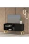 Modern TV Stand, Upto 50-Inch TV Media Console with 2 Storage Cabinets 1 Storage Door-Black - 6