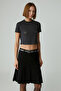 Starstruck Women's Crop Stones Round Neck Dark Grey T-Shirt - 4