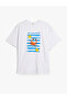 Short Sleeve Crew Neck Cotton Crab and Lemon Print Oversized Women's T-Shirt