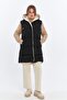 Women's Double Sided Long Hooded Vest - 3
