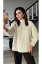 Ecru Stand Collar Hair Knit Sweater
