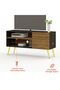 TV Stand, Upto 50-Inch TV Media Console with 2 Storage Cabinets 1 Storage Door-Black/Zabrano - 5