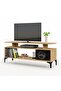 Modern TV Stand, Support Upto 50-Inch TV Media Console with 2 Storage Shelfs-Light Imperia