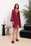 Velvet Satin 3-Piece Women's Pajama Set - 2845 Burgundy - 2