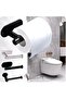 Toilet Paper Roll Holder Self Adhesive Stainless Steel Matt Black - 3