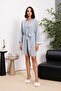 Velvet Satin 3-Piece Women's Pajama Set - 2845 Mist