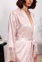 Satin Lace Women's Nightgown and Dressing Gown Set - 4510 Powder - 2