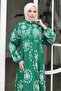Woven Viscose Dress 1329 - Emerald Green - 2
