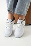 Children's White Black Lace-Up Single Velcro Flexible Lightweight Breathable Unisex Mesh Sneaker Sports Shoes