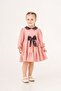 Girl's Peter Pan collar Piece Bow and Ruffle Holiday Flared Dress - 3