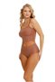Women's High Waist Laser Cut 3-Piece Panties Set Kts2011 Brown - 3