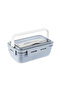Gray Fusca Lunch Box - with Fork Spoon, Food Carrying and Storage Box - 7