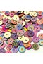 25mm 100Pcs Multicolor Retro Pattern Wooden Buttons For Handwork Sewing Scrapbook DIY Crafts Clothin - 2