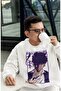 Oversize Sung Jinwoo Printed Hoodless Sweatshirt, Unisex Solo Leveling Anime Crew Neck Sweat - 2
