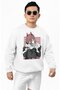 Oversize Power Written Hoodless Sweatshirt, Unisex Chainsaw Man Anime Themed Crew Neck Sweat - 3