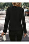 Women's Long Sleeve Round Neck Front Buttoned Stamp Jacket - 3