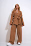 Women's Powder Wrinkled Look Blazer Jacket Bottom Top Suit Alc-X12433 - 2