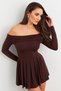 Women's Brown Madonna Collar Midi Dress Mon1262 - 3