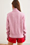 Women's Candy Pink Turtleneck Soft Textured Knitwear Sweaterkzk- 19000897 - 5