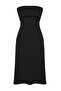 Black Strapless a Line/Bell Cut Midi Knitted Dress Twoss25El00070 - 9