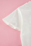 Knitted Ecru Floral Print T-Shirt - Tkdss25Ts00046 - 2