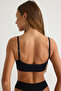 Siyah-Beyaz 2li Seamless/Dikişsiz Dantel Detaylı Kapsız Askılı Bralette Sütyen THMSS25SU00018 - 3