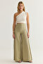 Mint Modal Wide Leg / Geniş Paça Yüksek Bel Yırtmaçlı Dokuma Pantolon TWOSS25PL00006 Palazzo - 2